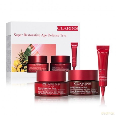 Clarins Zestaw (Super Restorative Day Cream 50 ml + Super Restorative Night Cream 15 ml + Super Restorative Hand Cream 30 ml)