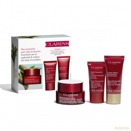 Clarins Zestaw (Super Restorative Day Cream 50 ml + Super Restorative Night Cream 15 ml + Super Restorative Hand Cream 30 ml)