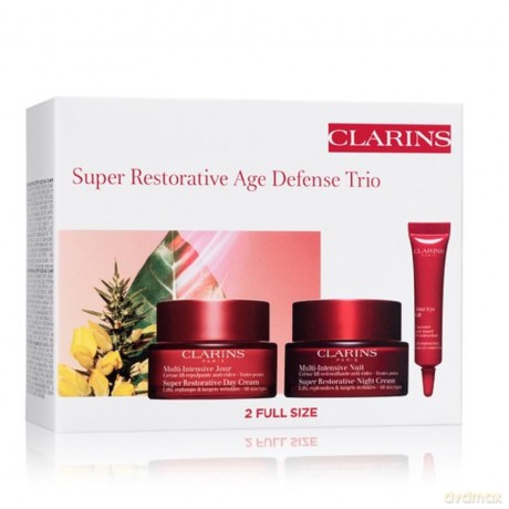 Clarins Zestaw (Super Restorative Day Cream 50 ml + Super Restorative Night Cream 15 ml + Super Restorative Hand Cream 30 ml)