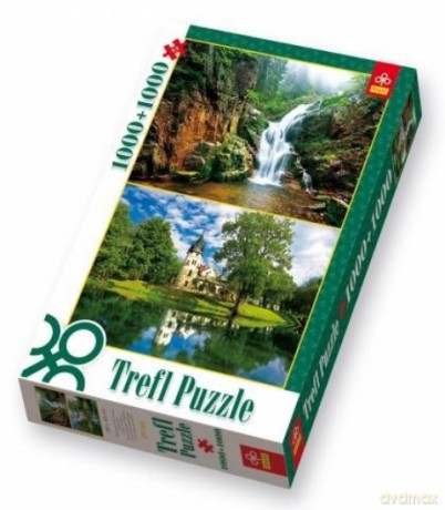 TREFL 1000+1000 Wodospad Kamieńczyk + Pałac w Leśnicy 29104 [PUZZLE]