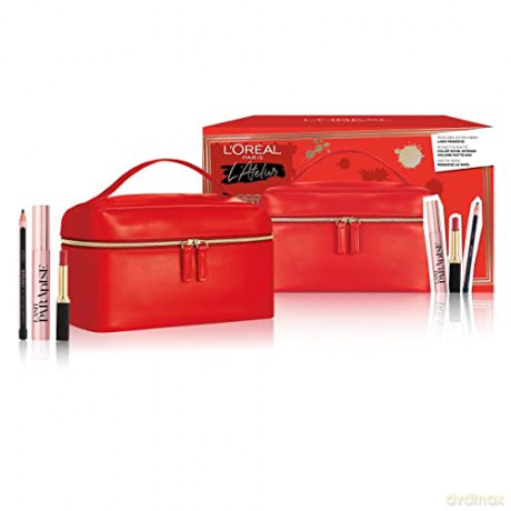 L'Oreal Zestaw (Mascara Lash Paradise Intense Black + Le Khol Midnight Black 101 + Rossetto Matte Intense Volume 640 + Kosmetyczka)