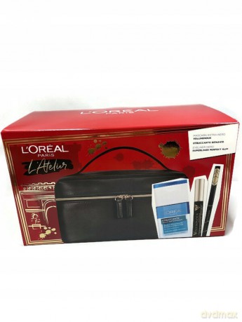 L'Oreal Zestaw (Mascara Voluminous Extra Black+ Perfect Slim Superliner +Eye Makeup Remover 125 ml+ Kosmetyczka)