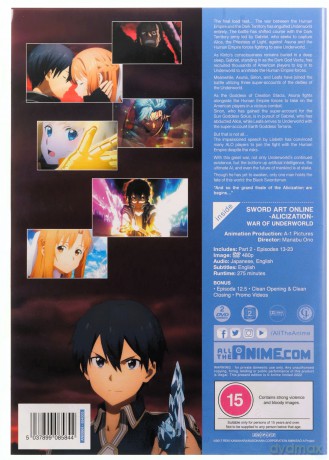 Sword Art Online: Alicization War Of Underworld - Part 2 [2DVD]