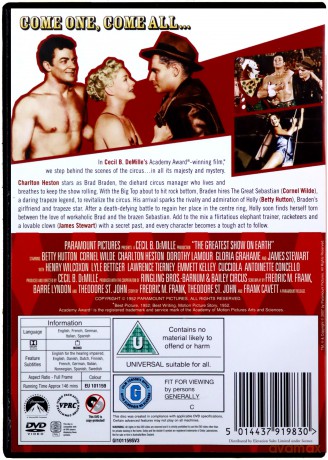 The Greatest Show On Earth (Największe widowisko świata) [DVD]