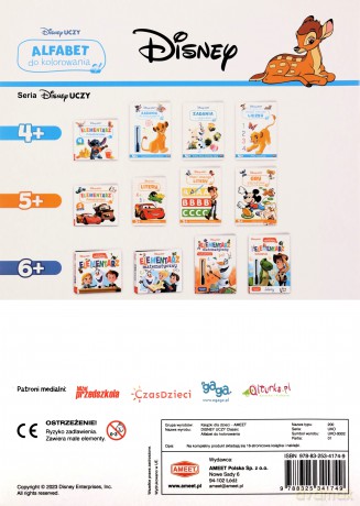 Disney uczy classic Alfabet do kolorowania UKO-9302 [KSIĄŻKA]