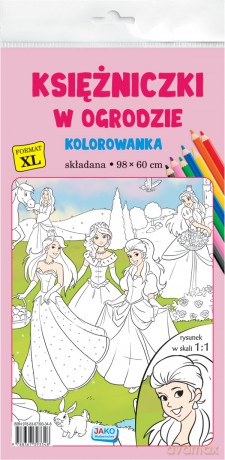 Kolorowanka XL Księżniczki w ogrodzie