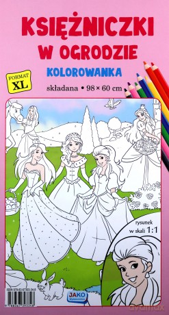 Kolorowanka XL Księżniczki w ogrodzie