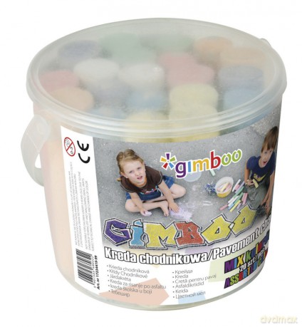 Kreda chodnikowa Gimboo XXL w plastikowym wiaderku 20szt. mix kolorów