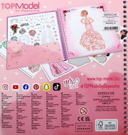 Zestaw Dress Me Up Wedding suknie ślubne TOP Model z naklejkami 12411A