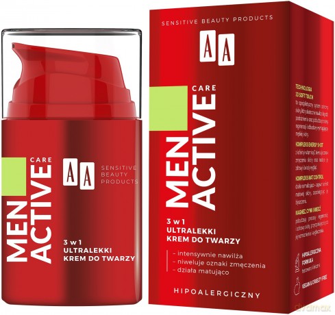 AA Men Active Care Ultralekki Krem do twarzy 3w1 50 ml
