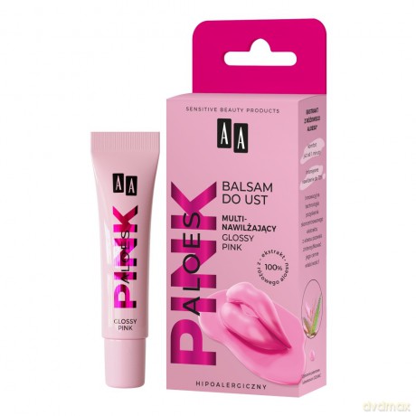 AA Pink Aloes Multinawilżający Balsam do ust Glossy Pink 10g