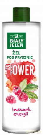 Biały Jeleń #Shower Power Żel pod prysznic energizujący - Malina 400 ml