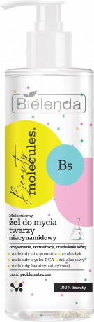 Bielenda Beauty Molecules. Molekularny Żel do mycia twarzy niacynamidowy - do cery problematycznej 195 ml