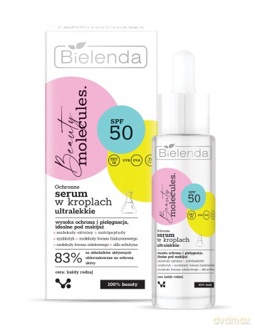 Bielenda Beauty Molecules. Ochronne Ultralekkie Serum w kroplach SPF50 - do każdego rodzaju cery 30 ml
