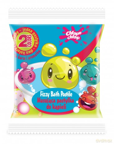 CHLAPU CHLAP Dwukolorowa Musująca Pastylka do kąpieli - guma balonowa i wata cukrowa 1 szt