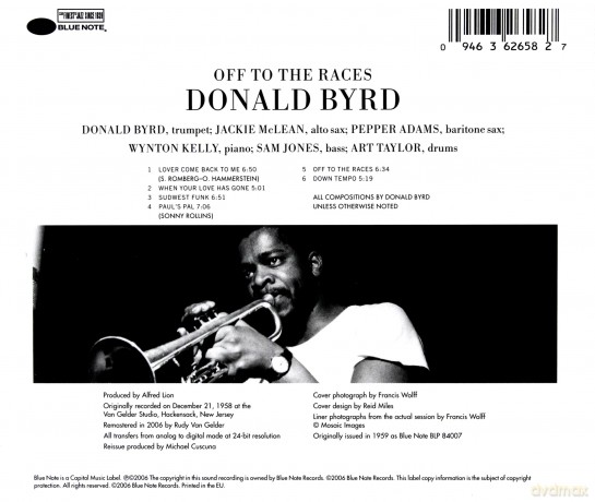 Donald Byrd: Off To The Races (RVG) [CD]