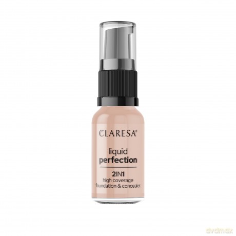 CLARESA Korektor i Podkład kryjący w płynie 2in1 Liquid Perfection nr 104 Nude 18g