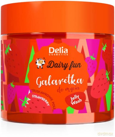 Delia Cosmetics Dairy Fun Galaretka do mycia ciała - Truskawkowe Pole (Strawberry) 350g