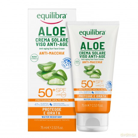 Equilibra Aloe Solare Krem do twarzy przeciwsłoneczny SPF50+ UVA/UVB 75 ml