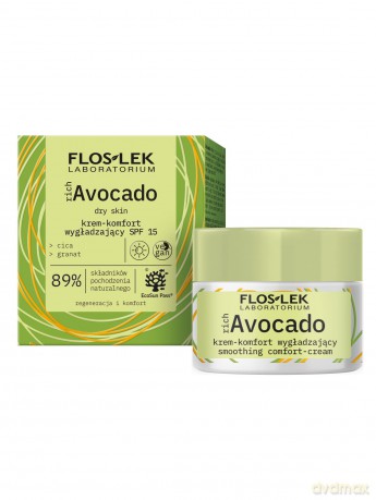 FLOSLEK richAvocado Krem-komfort wygładzający SPF15 na dzień - skóra sucha 50 ml