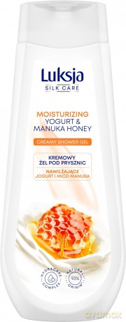 Luksja Silk Care Nawilżający Kremowy Żel pod prysznic - Jogurt i Miód Manuka 500 ml