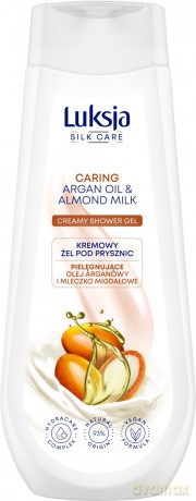 Luksja Silk Care Pielęgnujący Kremowy Żel pod prysznic - Olej Arganowy i Mleczko Migdałowe 500 ml