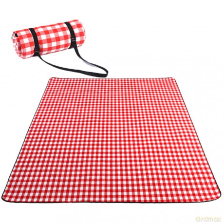 Mata plażowa - rulon w biało czerwoną kratkę - rozmiar: 150x200cm 1 szt