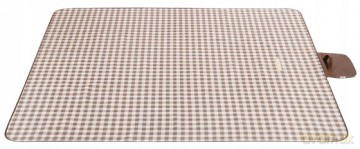 Mata plażowa - torebka w biało brązową kratkę - rozmiar: 145x200cm 1 szt