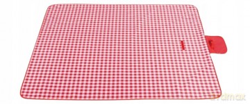 Mata plażowa - torebka w biało czerwoną kratkę - rozmiar: 145x200cm 1 szt