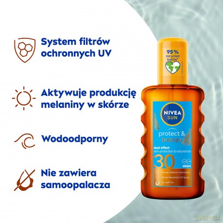Nivea Sun Olejek aktywujący opaleniznę Protect&Bronze SPF30 200 ml