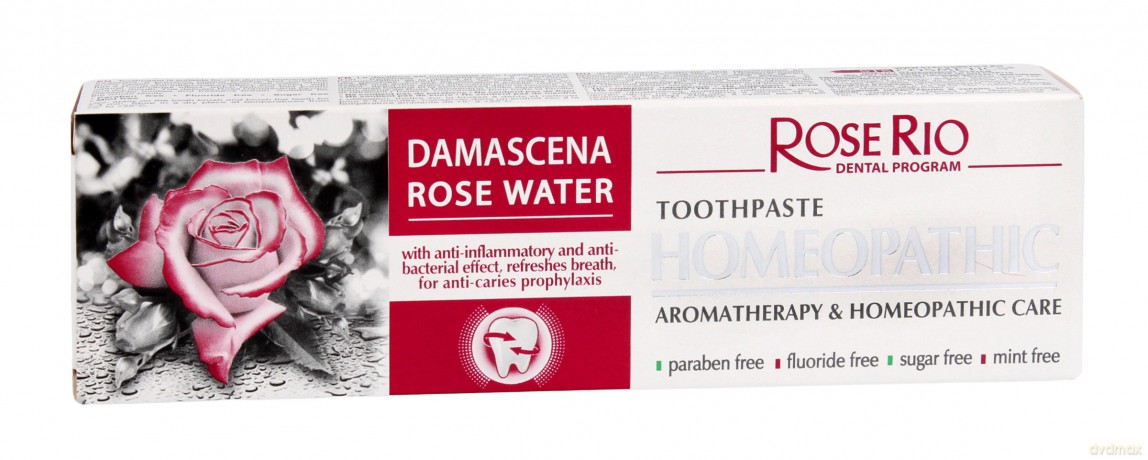 Rose Rio Pasta do zębów HOMEOPATHIC DAMASCENA ROSE WATER - 65 ml