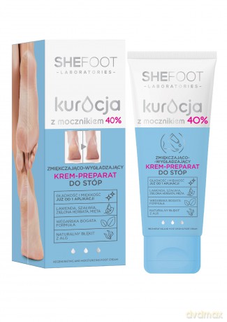 SheFoot Kuracja z Mocznikiem 40% Zmiękczająco-Wygładzający Krem-preparat do stóp 75 ml