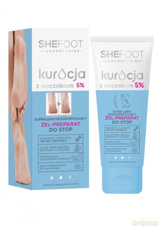 SheFoot Kuracja z Mocznikiem 5% Superlekki Dezodorujący Żel-preparat do stóp 75 ml