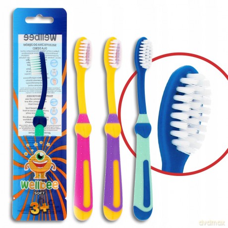 WELLBEE Szczoteczka dla dzieci KIDS(3+) Soft - mix kolorów 1 szt