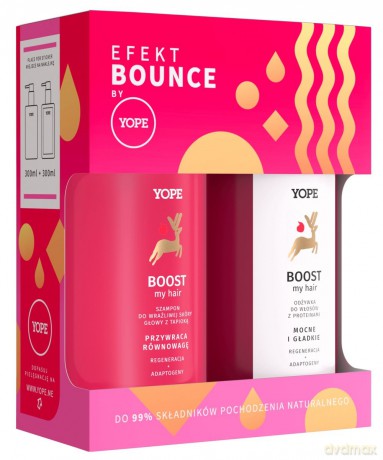 YOPE Zestaw prezentowy Boost My Hair (szampon 300 ml+odżywka 300 ml) 1op.