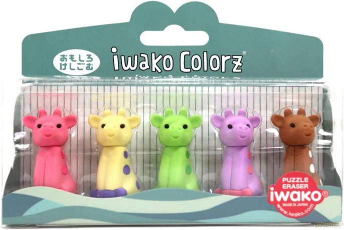Iwako Zestaw gumek do ścierania - Żyrafa