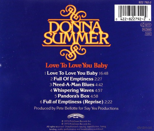 Donna Summer: Love To Love You Baby [CD]