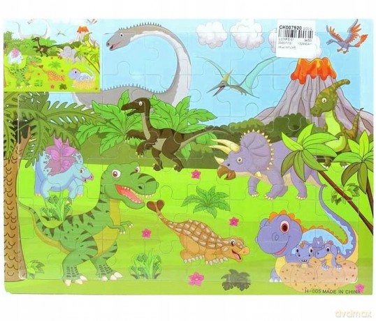 Puzzle drewno 44el dinozaury BPUZ9697 29697 [PUZZLE]