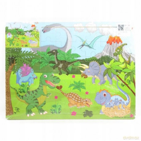 Puzzle drewno 44el dinozaury BPUZ9697 29697 [PUZZLE]