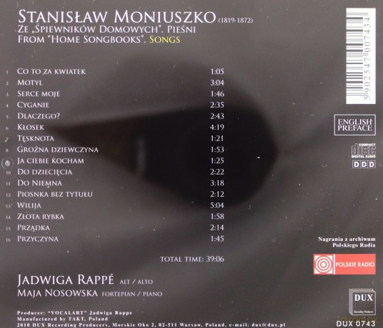 Stanisław Moniuszko Pieśni  [CD]