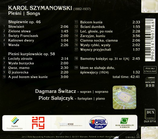 Karol Szymanowski - Karol Szymanowski Pieśni [CD]