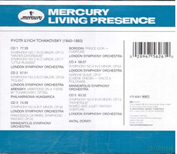 Dorati Lso: Mercury L.P. Tchaikovsky:Symphonies 1-6 [CD]