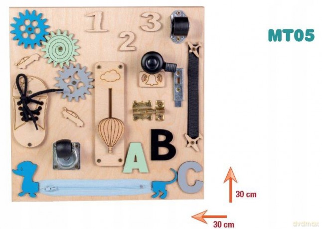 Tablica manipulacyjna drewniana niebieska MT05