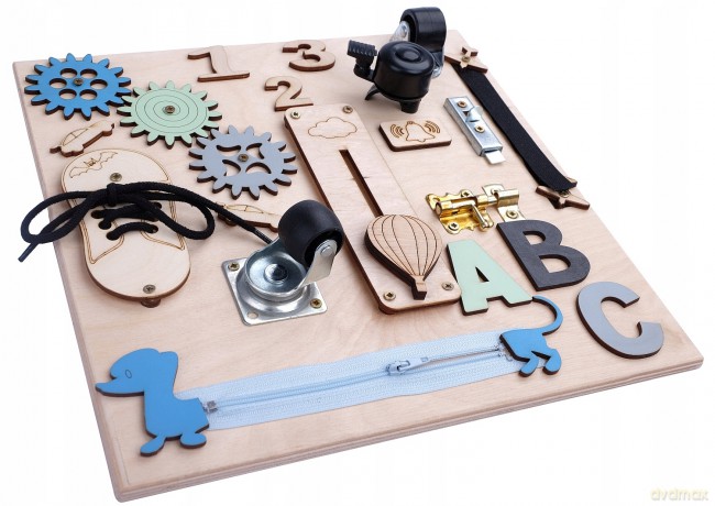 Tablica manipulacyjna drewniana niebieska MT05