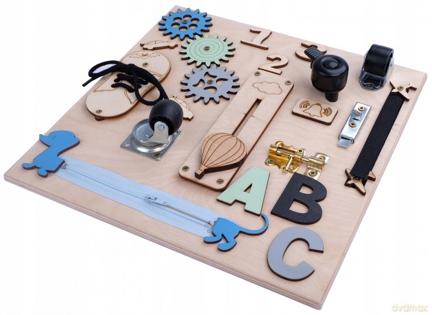 Tablica manipulacyjna drewniana niebieska MT05