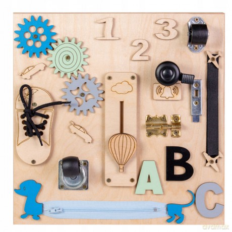 Tablica manipulacyjna drewniana niebieska MT05