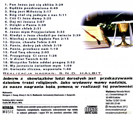 Pieśni pierwszokomunijne - wersje instrumentalne do naukie śpiewu[CD]