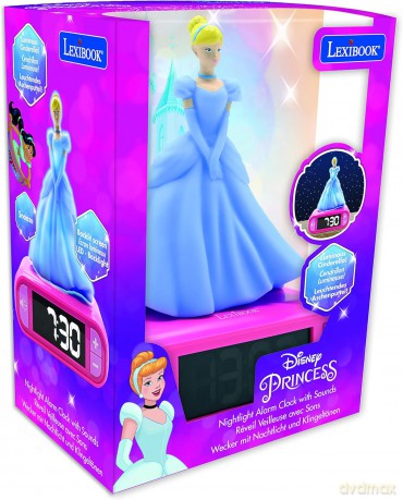 Alarm Clock with Night Light 3D designDisney Princesse Cinderella and sound effects