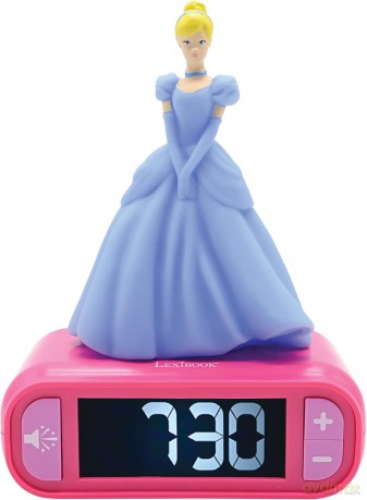 Alarm Clock with Night Light 3D designDisney Princesse Cinderella and sound effects