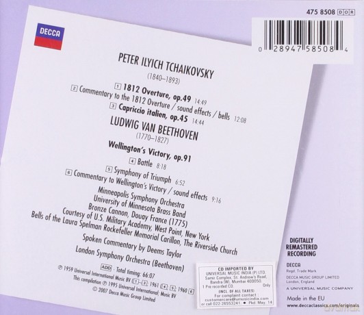 Dorati,London,Symph.Orch.: Tchaikovsky:1812 Overture [CD]